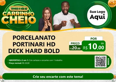 Modelo de Cartaz para Cartaz A4 Horizontal com o tema Carrinho Cheio para Pisos e revestimentos