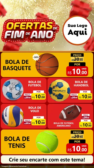 Modelo de TV para TV Vertical com o tema Ofertas de Fim de Ano para Artigos Esportivos