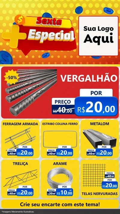 Modelo de Rede Social para Stories com o tema Sexta Mais Especial para Ferragens