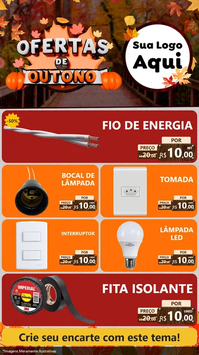 Modelo de TV para TV Vertical com o tema Ofertas de Outono para Materiais Elétricos