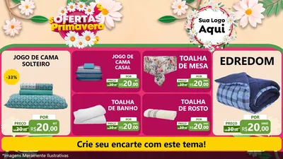 Modelo de TV para TV Horizontal com o tema Ofertas de Primavera para Cama, Mesa e Banho