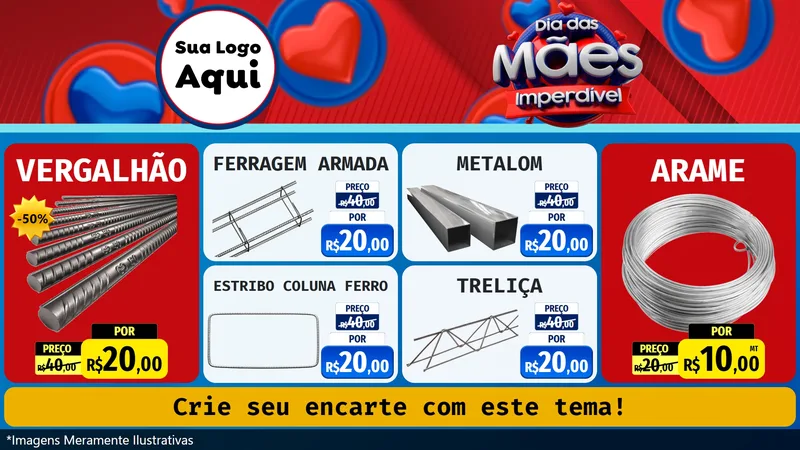 Modelo de TV para TV Horizontal com o tema Dia Das Mães Imperdível para Ferragens