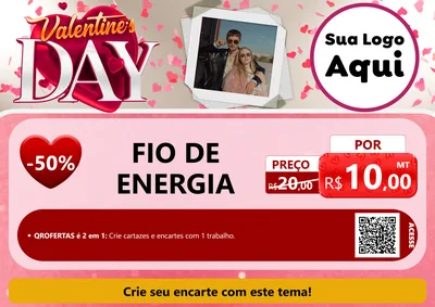 Modelo de Cartaz para Cartaz A4 Horizontal com o tema Valentine's Day para Materiais Elétricos