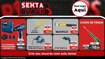 Modelo de TV para TV Horizontal com o tema Sexta Black para Maquinas e Ferramentas