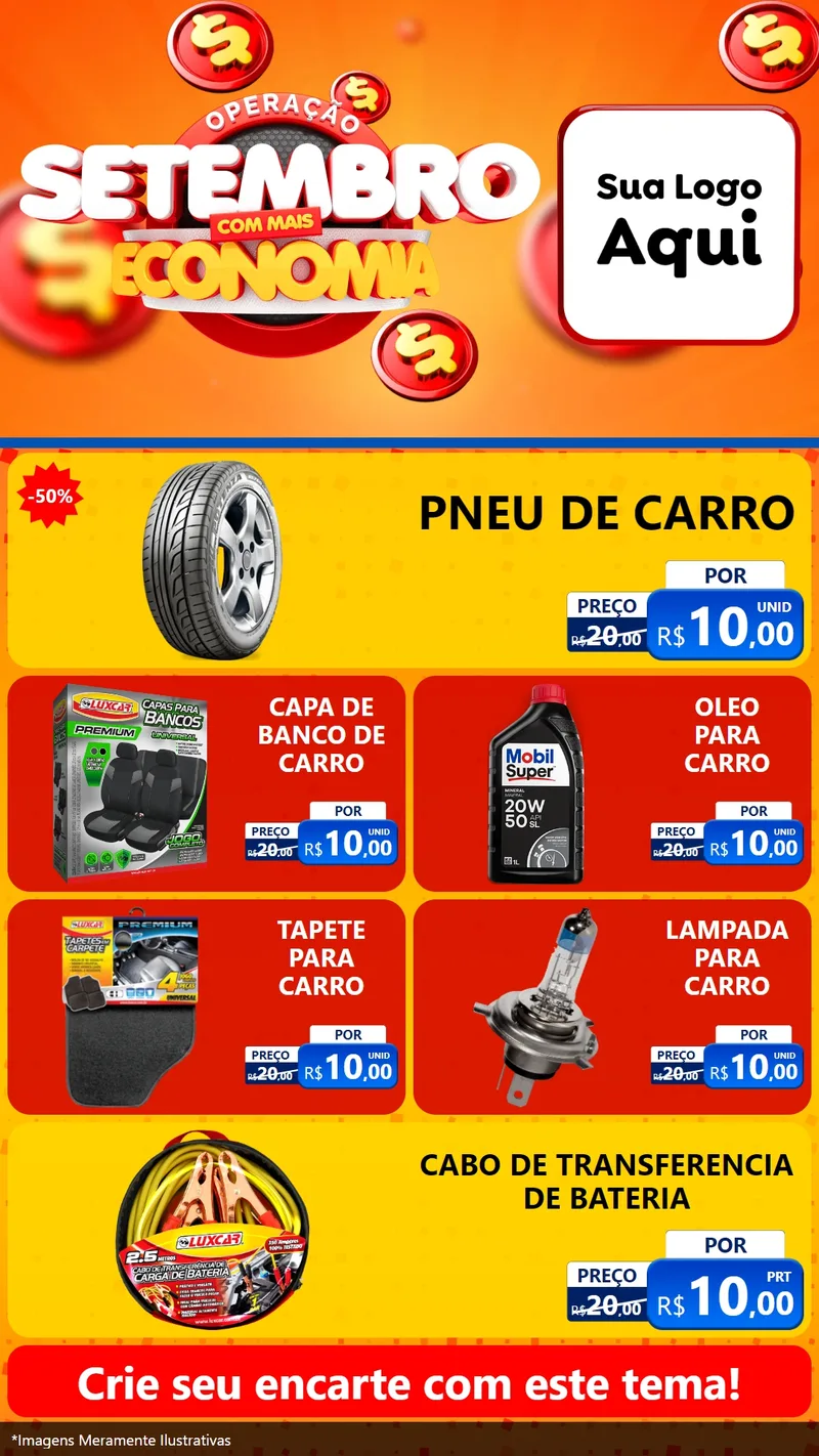 Modelo de TV para TV Vertical com o tema Operação Setembro Com Muita Economia para Auto peças