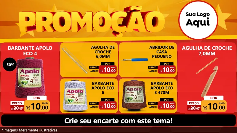 Modelo de TV para TV Horizontal com o tema Promoção para Armarinho e Aviamentos
