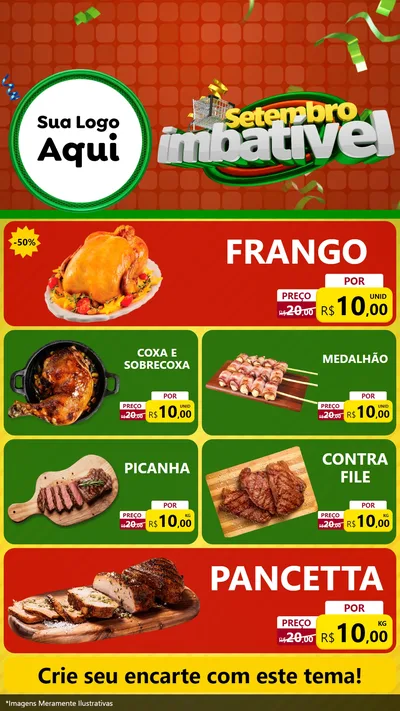 Modelo de TV para TV Vertical com o tema Setembro Imbatível para Assados