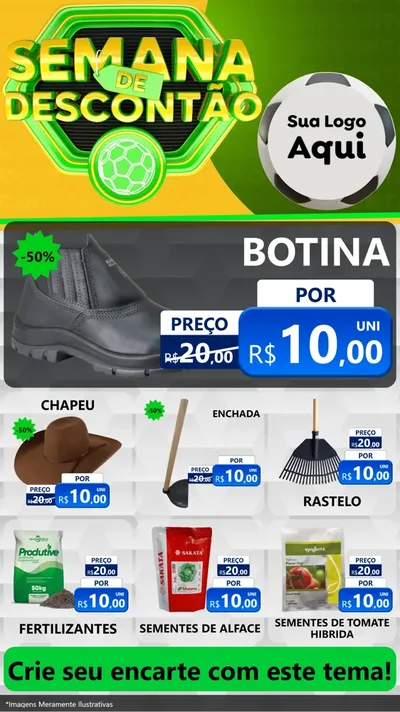 Modelo de Rede Social para Stories com o tema Semana de Descontão - Copa para Agropecuária