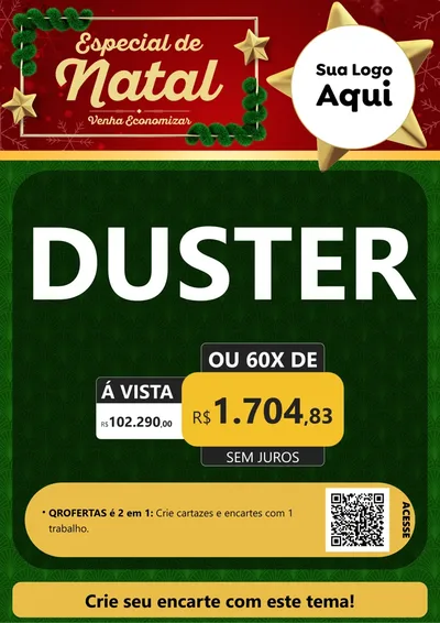 Modelo de Cartaz para Cartaz A4 Vertical com o tema Especial de Natal para Concessionaria de Carros