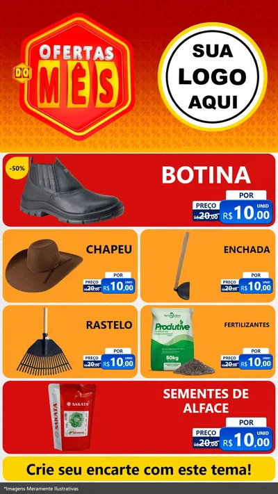 Modelo de TV para TV Vertical com o tema Ofertas do Mês para Agropecuária