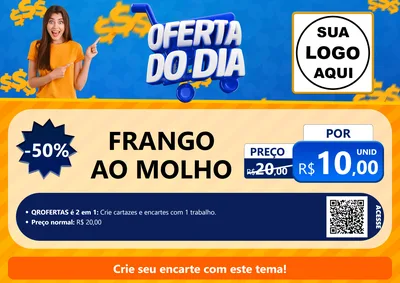 Modelo de Cartaz para Cartaz A4 Horizontal com o tema Oferta do Dia para Restaurante