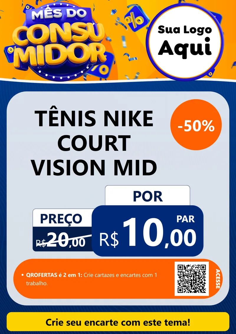 Modelo de Cartaz para Cartaz A4 Vertical com o tema Mês do Consumidor para Calçados