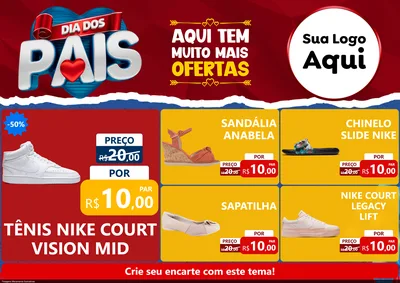 Modelo de Encarte para Encarte A4 Horizontal com o tema Dia dos Pais para Calçados