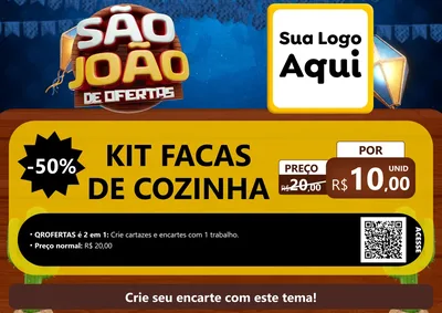 Modelo de Cartaz para Cartaz A4 Horizontal com o tema São João Ofertas Imbatíveis! - Junina para Utilidades Domésticas
