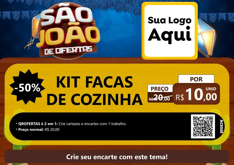 Modelo de Cartaz para Cartaz A4 Horizontal com o tema São João Ofertas Imbatíveis! - Junina para Utilidades Domésticas