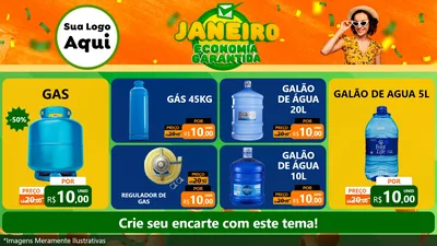 Modelo de TV para TV Horizontal com o tema Janeiro - Economia Garantida para Água e gás
