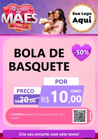 Modelo de Cartaz para Cartaz A4 Vertical com o tema Mês das Mães Imperdível para Artigos Esportivos
