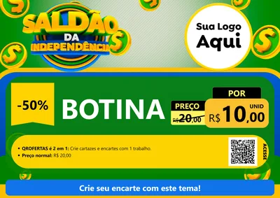 Modelo de Cartaz para Cartaz A4 Horizontal com o tema Saldão da Indepêndencia para Agropecuária