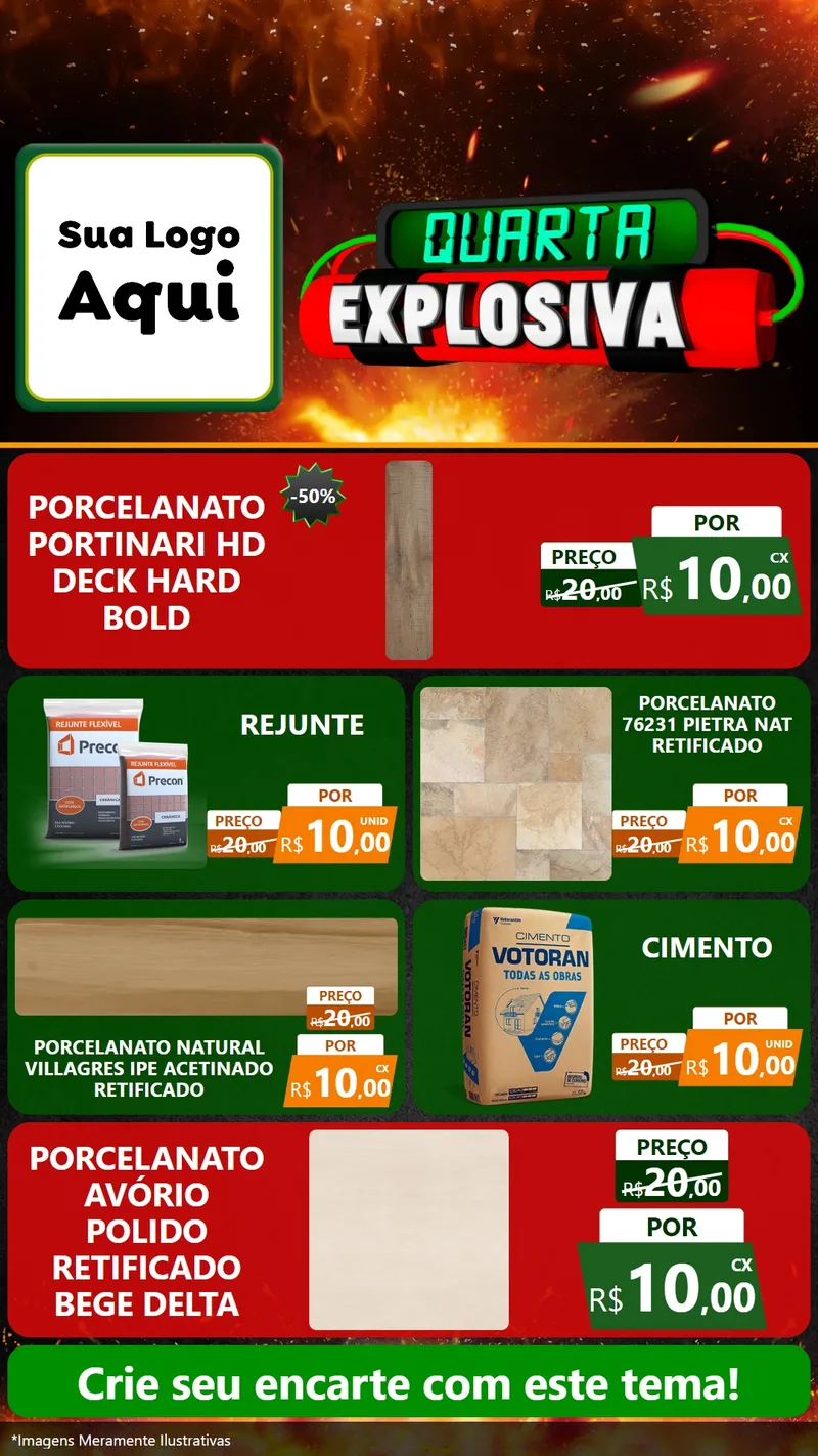 Modelo de TV para TV Vertical com o tema Quarta Explosiva para Pisos e revestimentos
