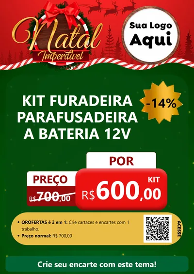 Modelo de Cartaz para Cartaz A4 Vertical com o tema Natal Imperdível para Maquinas e Ferramentas