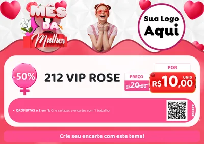 Modelo de Cartaz para Cartaz A4 Horizontal com o tema Mês da Mulher para Perfumes