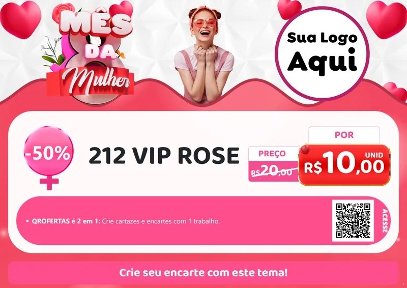 Modelo de Cartaz para Cartaz A4 Horizontal com o tema Mês da Mulher para Perfumes