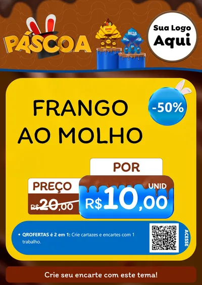Modelo de Cartaz para Cartaz A4 Vertical com o tema Páscoa para Restaurante