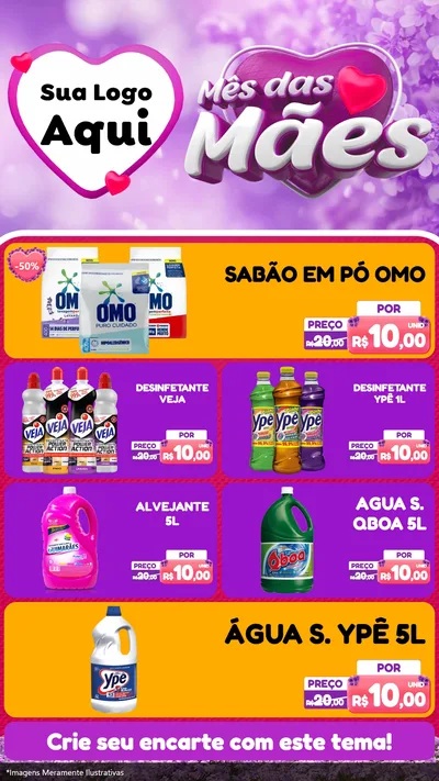 Modelo de TV para TV Vertical com o tema Mês das Mães para Produtos de Limpeza