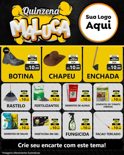 Modelo de Rede Social para Feed Instagram com o tema Quinzena Maluca para Agropecuária