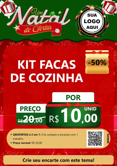 Modelo de Cartaz para Cartaz A4 Vertical com o tema Um Natal de Ofertas para Utilidades Domésticas