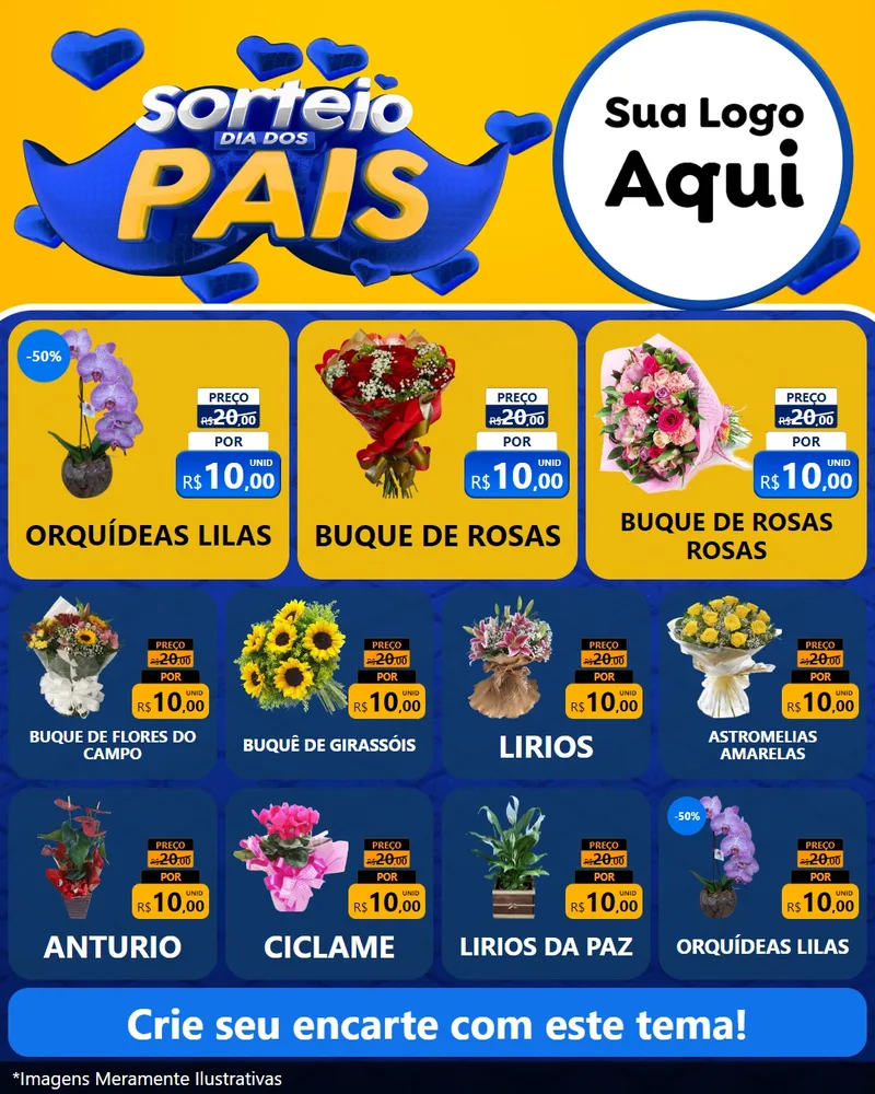Modelo de Rede Social para Feed Instagram com o tema Sorteio Dia dos Pais para Floricultura e jardim