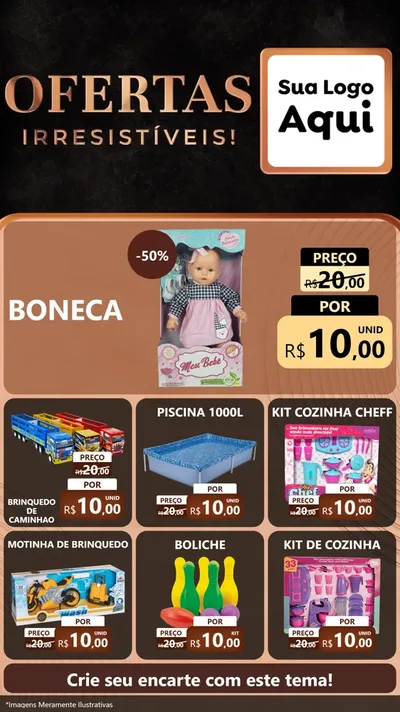 Modelo de Rede Social para Stories com o tema Ofertas Irresistíveis! para Brinquedos