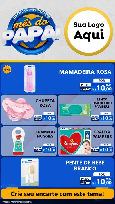 Modelo de TV para TV Vertical com o tema Ofertas Imperdíveis Mês Do Papai para Bebês