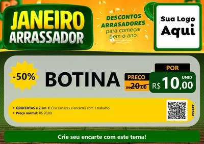 Modelo de Cartaz para Cartaz A4 Horizontal com o tema Janeiro Arrasador para Agropecuária