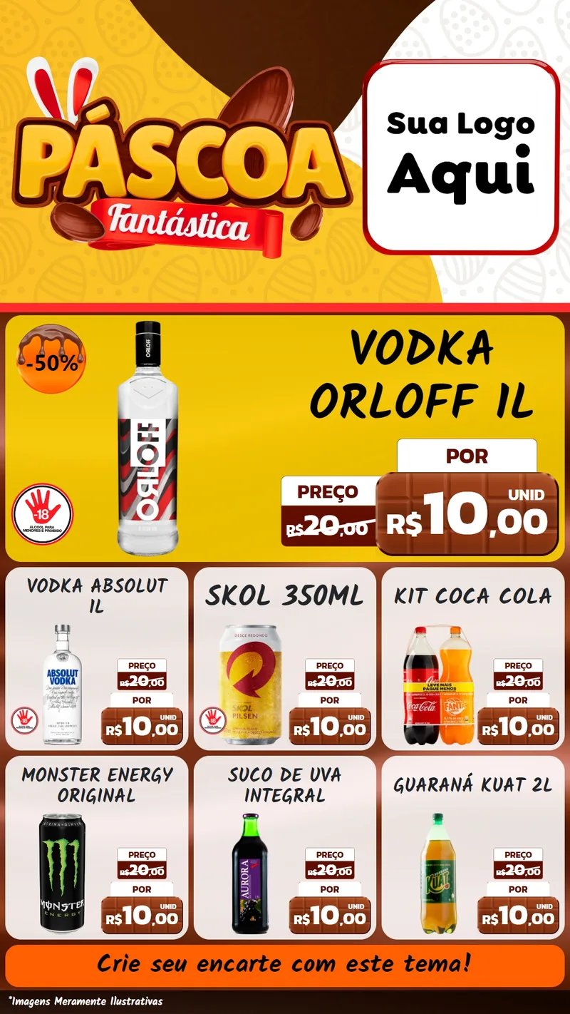 Modelo de Rede Social para Stories com o tema Páscoa Fantástica para Distribuidora de bebidas