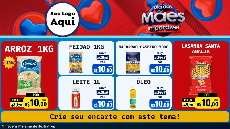 Modelo de TV para TV Horizontal com o tema Dia Das Mães Imperdível para Supermercado