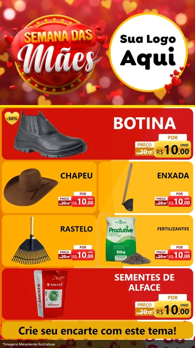 Modelo de TV para TV Vertical com o tema Semana das Mães para Agropecuária