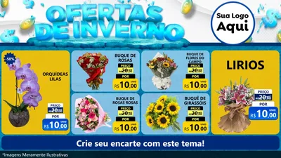 Modelo de TV para TV Horizontal com o tema Ofertas de Inverno para Floricultura e jardim