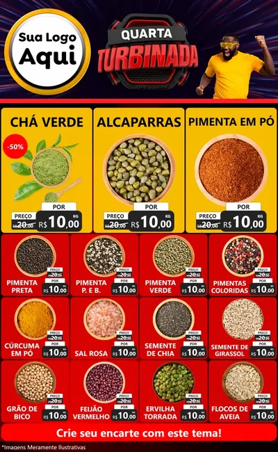 Modelo de Encarte para Encarte Grande com o tema Quarta Turbinada para Produtos Naturais