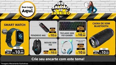 Modelo de TV para TV Horizontal com o tema Mega Saldão de Janeiro para Informática