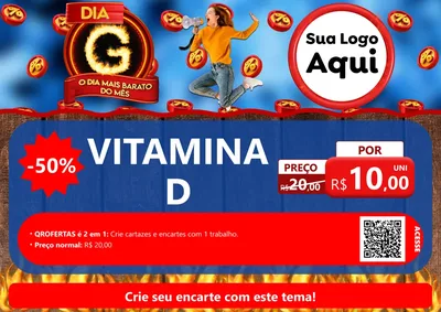 Modelo de Cartaz para Cartaz A4 Horizontal com o tema Dia G - O Dia Mais Barato Do Mês para Farmácia