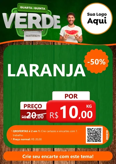 Modelo de Cartaz para Cartaz A4 Vertical com o tema Quarta e Quinta Verde - Hortifruti para Hortifrúti