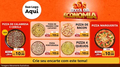Modelo de TV para TV Horizontal com o tema Sexta da Economia para Pizzaria