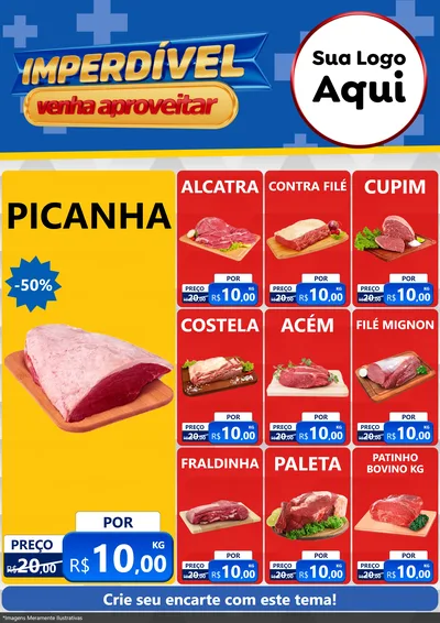 Modelo de Encarte para Encarte A4 Vertical com o tema Imperdível para Açougue