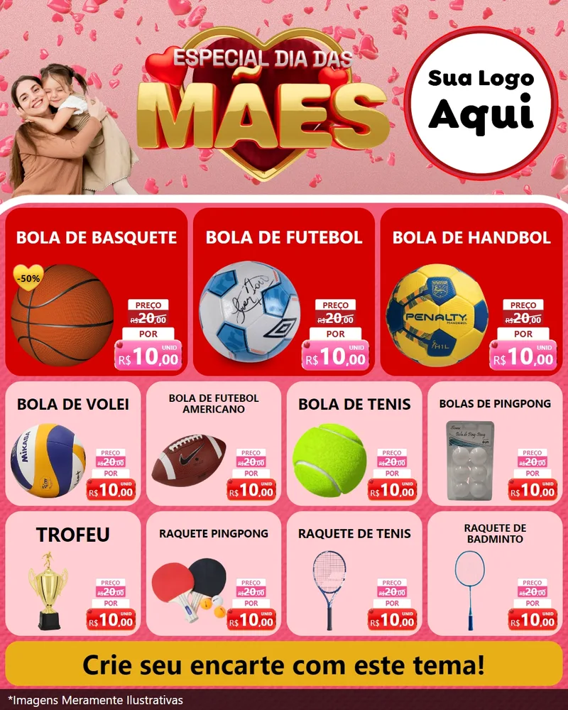 Modelo de Rede Social para Feed Instagram com o tema Especial Dia Das Mães para Artigos Esportivos