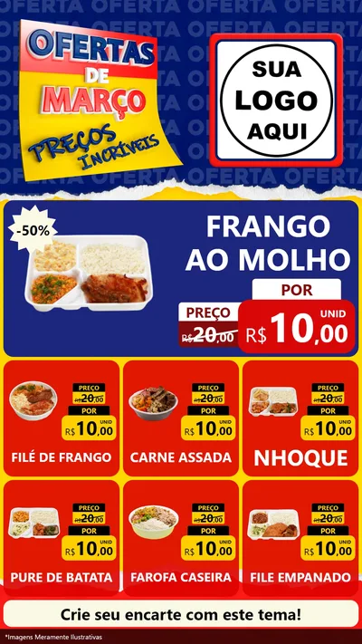 Modelo de Rede Social para Stories com o tema Ofertas de Março - Preços Incríveis para Restaurante