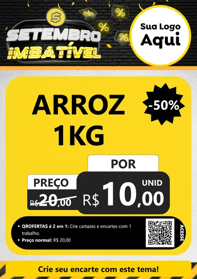 Modelo de Cartaz para Cartaz A4 Vertical com o tema Setembro Imbatível para Supermercado