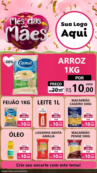 Modelo de Rede Social para Stories com o tema Mês das Mães para Supermercado