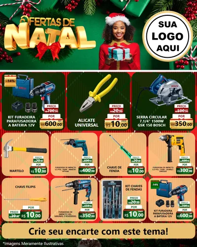 Modelo de Rede Social para Feed Instagram com o tema Ofertas de Natal para Maquinas e Ferramentas