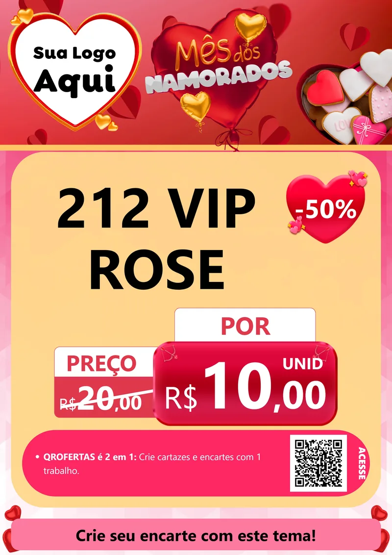 Modelo de Cartaz para Cartaz A4 Vertical com o tema Mês dos Namorados para Perfumes